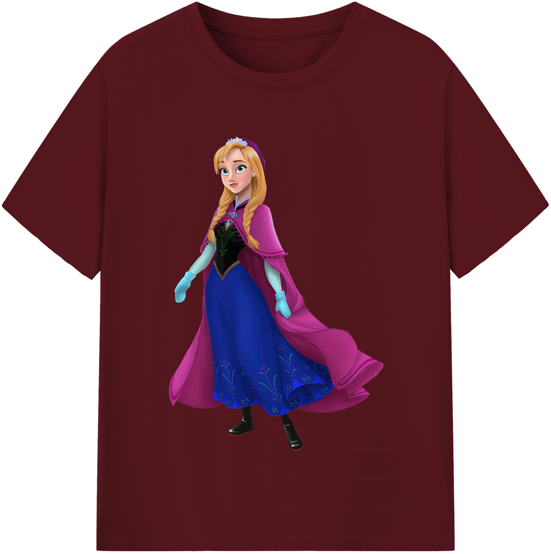 （画像用） アナと雪の女王 アンナ エルサ Frozen Anna Elsa 綿100％半袖Tシャツ（フロントプリント）